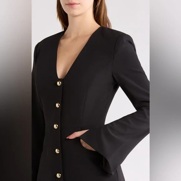 Favorite Daughter NEW The Audrey Mini Dress in Black 6 - Picture 4 of 7